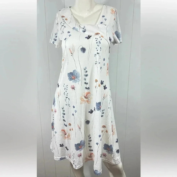NWT Exclusive Short Sleeve Floral Dress Collared Size Small - Picture 1 of 5